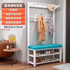 换鞋凳挂衣架一体鞋柜家用进门口衣帽架小型玄关可坐软包坐垫鞋架