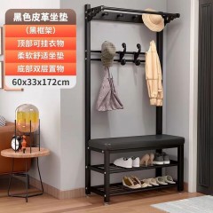 换鞋凳挂衣架一体鞋柜家用进门口衣帽架小型玄关可坐软包坐垫鞋架